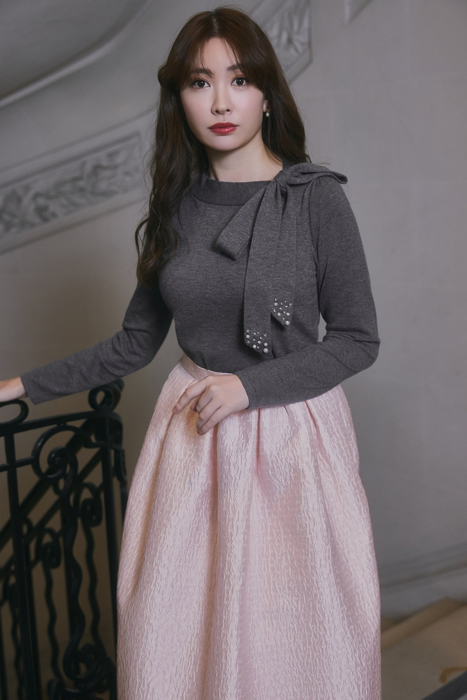 Bijou Ribbon-Tie Knit Top